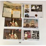 2 x Restoration of the Monarchy First Day Cover £5 coins, 1 Diamond Wedding First Day Cover £2 coin,