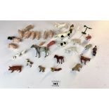 Assorted plastic and metal farm animals