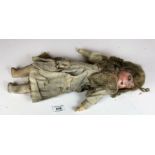 Antique bisque German doll, 17” long