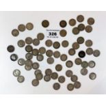 Quantity of pre-1921 silver three pences, w: 2.74 ozt