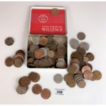 Willem II cigar tin with assorted UK coins