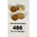 Pair of 9k gold cufflinks, w: 3.8 gms