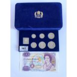 Boxed Pobjoy Mint 1977 Queens Silver Jubilee Isle of Man set of 7 proof coins to the value of £40