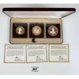 Boxed set of Turks and Caicos Islands 1980 5 crown proof silver coin, 10 crown proof silver coin and