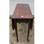 Antique drop leaf pad foot table. 14” wide (38” wide open), 28” high, 32” deep. Possible previous