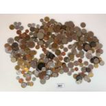 Bag of assorted UK and foreign coins