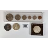 1971 United States 6 coin set, Silver U.S. $1 and 2 Canadian $1 coins