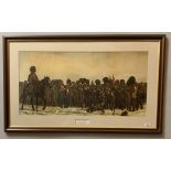 Print “The Roll Call, Crimea” by Lady Butler, 30” x 15”, frame 37” x 23”