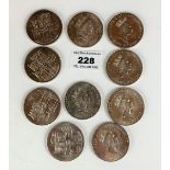 10 x £5 coins, 1996