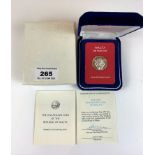 Boxed Franklin Mint Silver Proof One-Pound Coin of Malta 1979