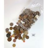 Bag of assorted UK and foreign coins