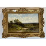 Oil painting “Near Dorking, Surrey” by A.A. Glendening 1893. 15.5” x 9.5”, frame 20” x 14”.