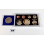 New Zealand 1978 Proof Coin set of 7 coins and New Zealand Royal Visit 1970 $1 coin