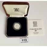 Boxed Royal Mint 1987 Falkland Islands Silver Proof One Pound Coin