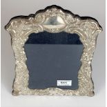 Silver engraved photograph frame, 8” wide x 10” high