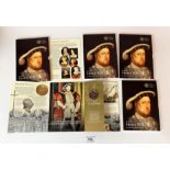 4 sets of Royal Mint 2009 Henry VIII £5 Brilliant Uncirculated Coins