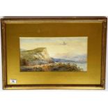 Watercolour “Near Flamborough” by C. Richardson. 14” x 7”, frame 22” x 14.5”.