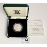 Boxed Royal Mint 1995 UK Second World War Silver Proof Two-Pound Coin