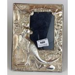 Silver engraved photograph frame with Kangaroo, 1788-1988, 6” wide x 8” high