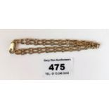 9k gold bracelet, w: 6.2 gms, length 8”