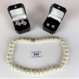 Dress bead necklace and 2 boxed pairs of dress stud earrings