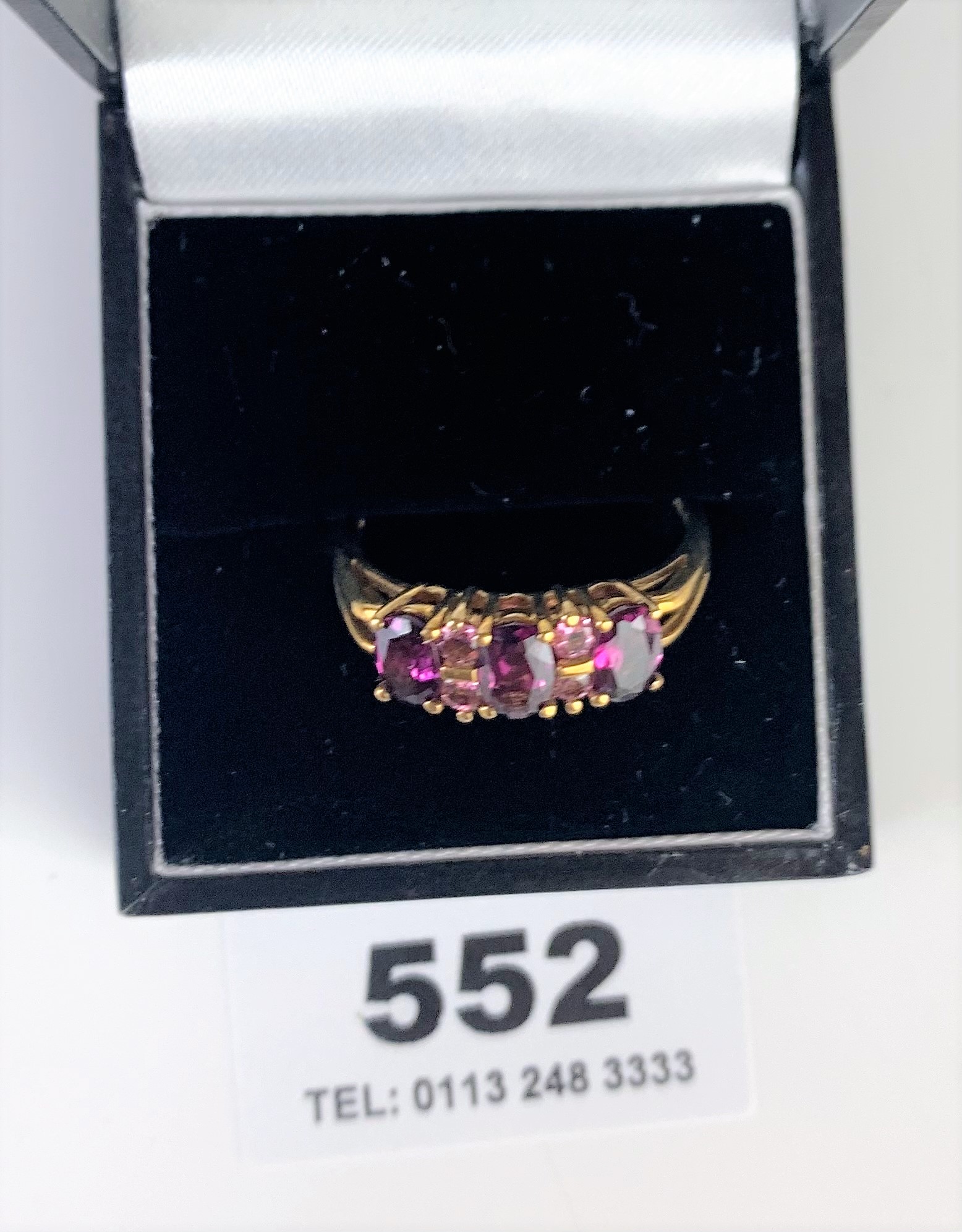 9k gold and pink stone ring, w: 2.8 gms, size T - Image 3 of 5