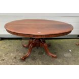 Victorian Loo table. 54”wide, 41”deep, 27” high. Slight on top, wear to legs.