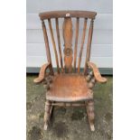 Yorkshire style rocking chair. 31” deep, 22.5” wide, 37” high.