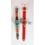 Swatch Snowpass watch and another Swatch watch