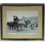 Print of Tetley’s “Shire Horses, Badger and Beaver, visit Yorkshire’s historic port of Whitby”. 15.