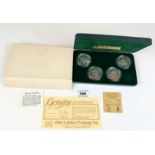 Boxed Pobjoy Mint set of 4 Isle of Man crowns commemorating the 1980 Olympics