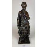 Bronze figure of woman, named Marcelin, 21” high
