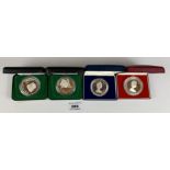 4 boxed Silver Proof Tahi Tala $1 coins, 1978, 1979, 1980 and 1981