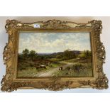 Oil painting “Farningham, Kent” by A.A. Glendening 1893. 15.5” x 9.5”, frame 20” x 14”. Gallery