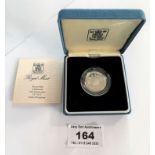 Boxed Royal Mint UK Silver Proof One Pound Coin 1986