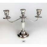 Silver candelabra, 9” high, 11.75” length