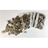 Large bag of pre-decimal sixpences, 1950’s-60’s