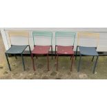 4 metal Fermob designer armchairs.16” deep, 17” wide, 30” high