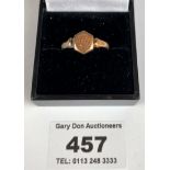 9k gold signet ring, w: 2.6 gms, size O