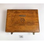 Olive wood Jerusalem Masonic box containing 2 olive wood presentation Masonic gavels and blocks, 10”