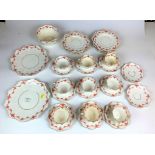 34 piece Paragon china tea set including 9 teacups, 11 saucers, 11 side plates, 2 serving plates and