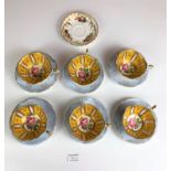 6 Paragon tea cups, 6 Argyle saucers and 1 Crescent china saucer