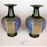 Pair of Royal Doulton vases, height 9”. No damage