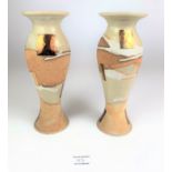 Pair of modern pottery vases, height 10”