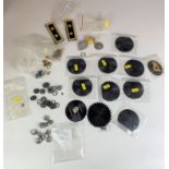 Quantity of leather motifs, buttons, badges etc.