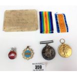 2 WW1 medals – The Great War for Civilisation and 1914-18 War medals with ribbons marked 41196
