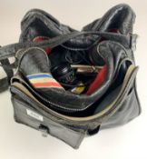 Camera bag with Canon AE-1 camera, Canon Megazoom 76 camera, 2 lenses and a flash