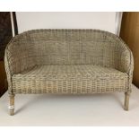 Small childs’ Lloyd Loom style wicker settee 30” long x 15” wide x 20” high. Good condition