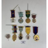 9 mixed Masonic and other Orders badges and medals