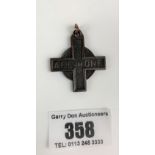 Vintage All-In-One Cross religious medal marked ECMS, 1.5” long